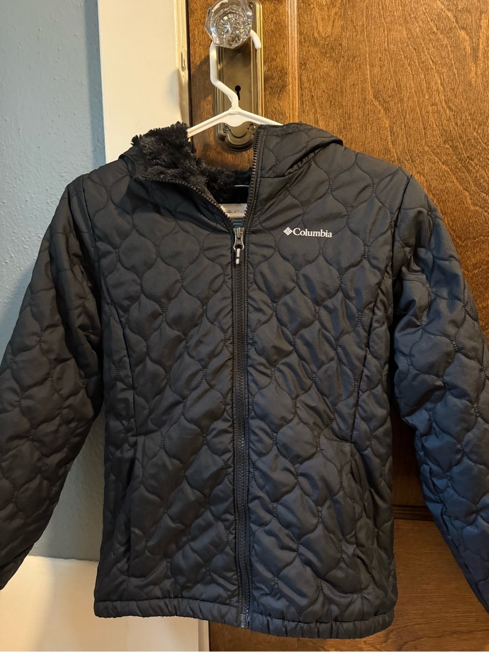 Columbia Kids Black Quilted Hooded Puffer Jacket